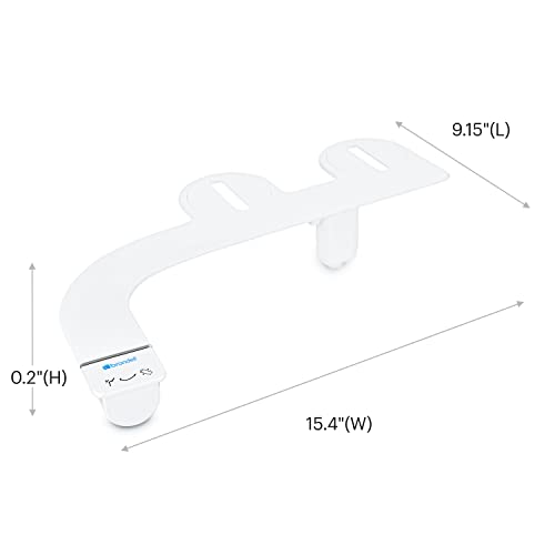 Brondell SS-150W SimpleSpa Thinline Essential Bidet Attachment for Toilet Seats with Adjustable Water Pressure, Side Arm Control, Thin Profile, White (Single Nozzle)