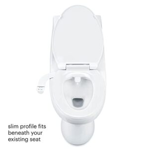 Brondell SS-150W SimpleSpa Thinline Essential Bidet Attachment for Toilet Seats with Adjustable Water Pressure, Side Arm Control, Thin Profile, White (Single Nozzle)