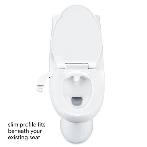 Brondell SS-150W SimpleSpa Thinline Essential Bidet Attachment for Toilet Seats with Adjustable Water Pressure, Side Arm Control, Thin Profile, White (Single Nozzle)