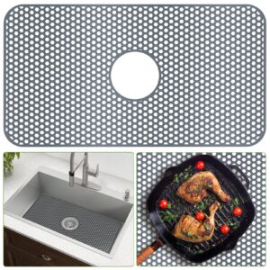 silicone sink mat toovem kitchen sink mats 26''x14'' sink protectors for kitchen sink with heat resistant flexible stable for bottom of farmhouse stainless steel porcelain sink pad