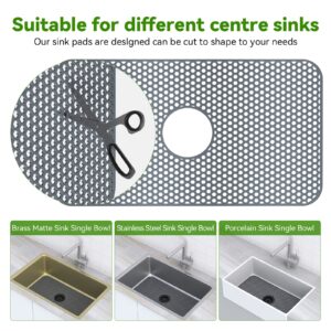 Silicone Sink Mat Toovem Kitchen Sink Mats 26''x14'' Sink Protectors for Kitchen Sink with Heat Resistant Flexible Stable for Bottom of Farmhouse Stainless Steel Porcelain Sink Pad