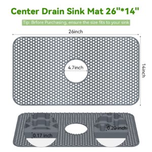 Silicone Sink Mat Toovem Kitchen Sink Mats 26''x14'' Sink Protectors for Kitchen Sink with Heat Resistant Flexible Stable for Bottom of Farmhouse Stainless Steel Porcelain Sink Pad