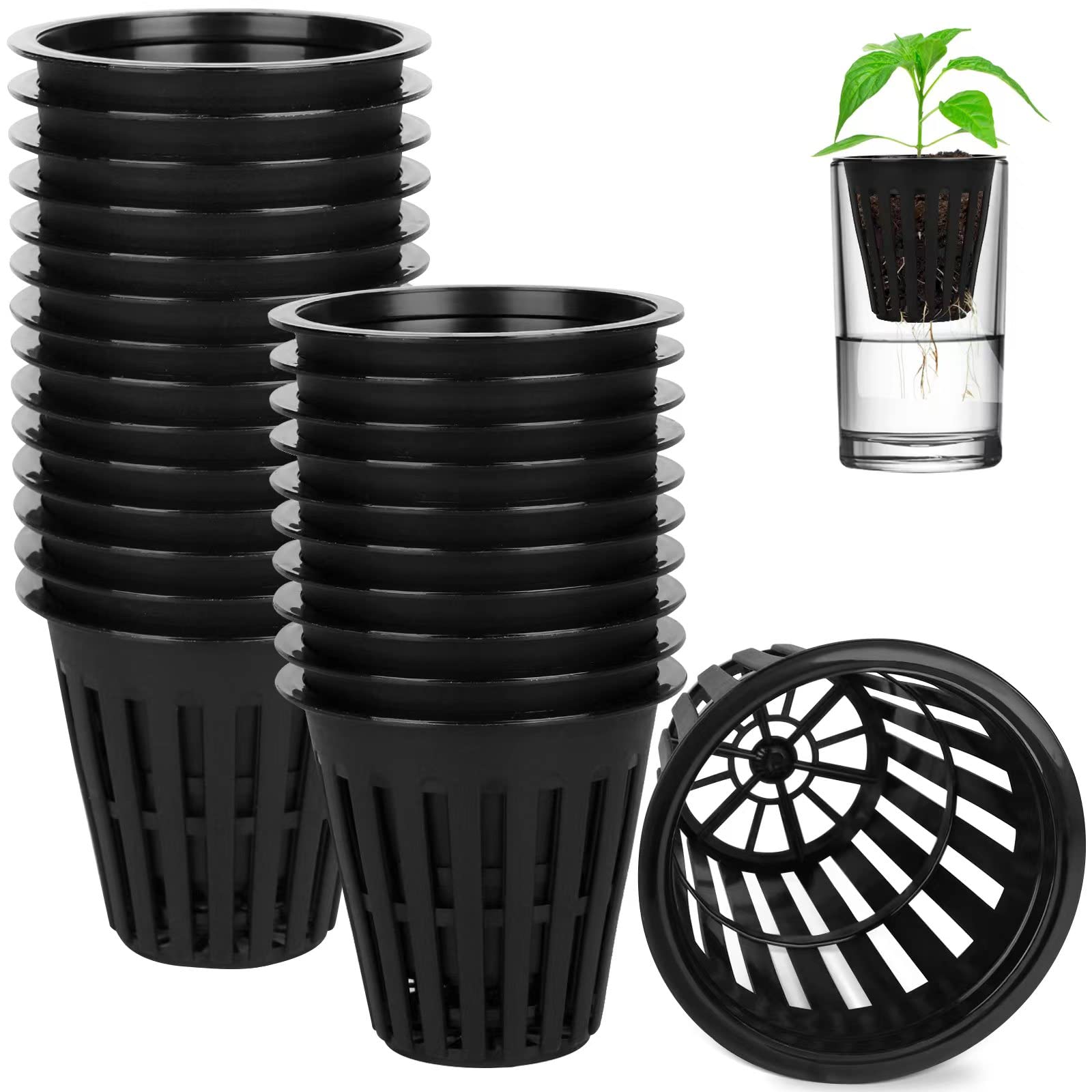 HXSEMAYIG 50PCS 2 inch Net Pots, Hydroponics Cup, Net Cups for Indoor or Outdoor Growing