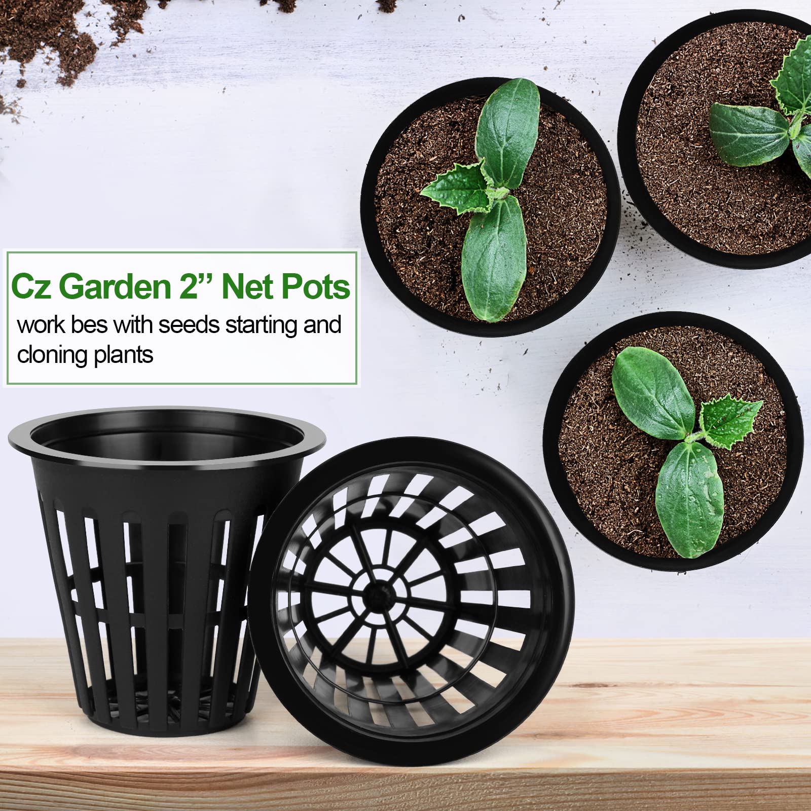 HXSEMAYIG 50PCS 2 inch Net Pots, Hydroponics Cup, Net Cups for Indoor or Outdoor Growing