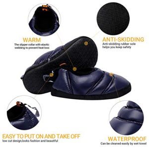 KingCamp Unisex Warm Camping Slippers Soft Winter Slippers with Non Slip Rubber Sole & Carry Bag