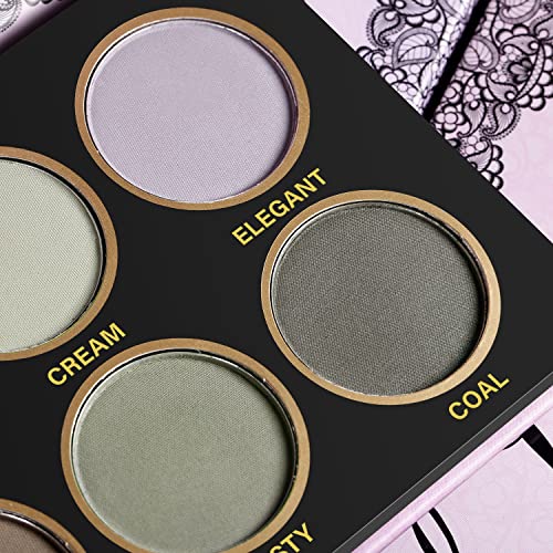 Matte Eyeshadow Palette No Shimmers, DE’LANCI 12 Natural Matte Colors Shades Makeup Pallets, Nude Naked Eye Shadows Pallet for Older Women,Cool Gray Tone All Matte Eyeshadows With Mirror,Talc Free