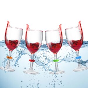 floating wine glasses for pool set of 4 pool shatterproof poolside wine glasses plastic floating cup with charms tags wine glasses unbreakable wine glasses pool for beach tub outdoor beer drinking