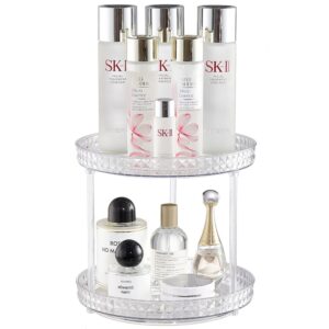 clean lazy susan bathroom organizer and storage decorative make up organizers for table rotating spice rack organizer for cabinet skincare organizers perfume organizer for vanity (2 tie silver)