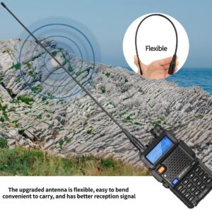 Baofeng UV-5R Ham Radio Handheld Dual Band Long Range Walkie Talkie for Adults Bafeng Portable Radio Two Way Radio Walkie Talkies with Full Set (Black 1Pack)