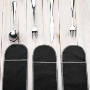 Weewooday 12 Pieces Silver Storage Bags Flatware Storage Silverware Storage Box Black Velvet Cloth Flatware Organizers Anti Tarnish Silverware Sleeves for Kitchen Teaspoon Cutlery Utensil Flatware