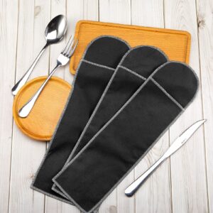 Weewooday 12 Pieces Silver Storage Bags Flatware Storage Silverware Storage Box Black Velvet Cloth Flatware Organizers Anti Tarnish Silverware Sleeves for Kitchen Teaspoon Cutlery Utensil Flatware