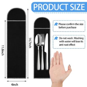 Weewooday 12 Pieces Silver Storage Bags Flatware Storage Silverware Storage Box Black Velvet Cloth Flatware Organizers Anti Tarnish Silverware Sleeves for Kitchen Teaspoon Cutlery Utensil Flatware