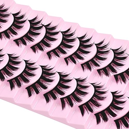 10 Pairs Anime Cosplay Lashes Spiky Manga Style Lashes Janpanese 16mm Extension Natural Manhua Doll Eye Lashes Halloween/Party Makeup Look by AUGENLI (A3)