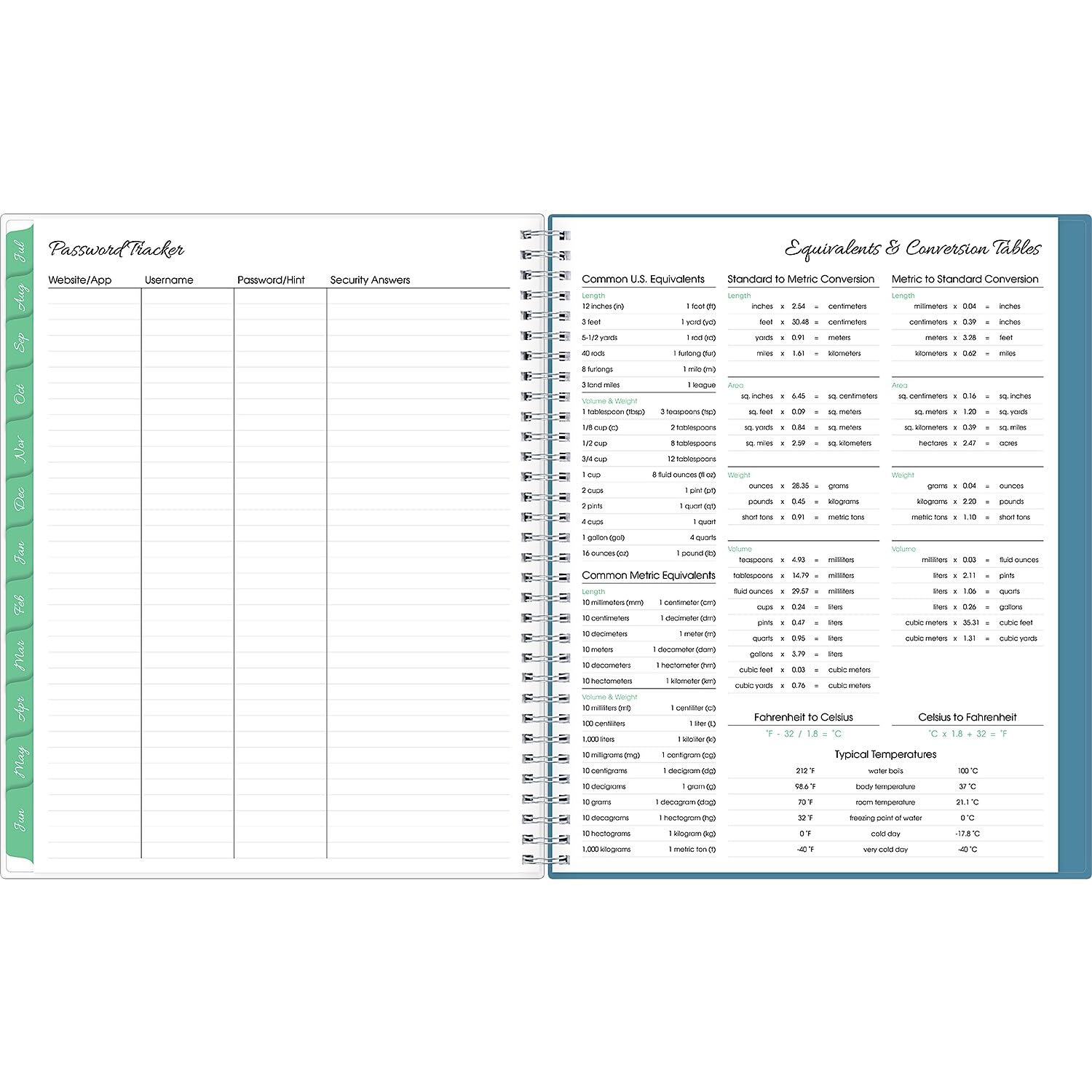 Blue Sky 2023-2024 Academic Year Teacher Weekly and Monthly Lesson Planner, 8.5" x 11", Flexible Cover, Wirebound, Ditsy Dapple Light (132002-A24)