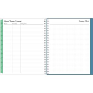 Blue Sky 2023-2024 Academic Year Teacher Weekly and Monthly Lesson Planner, 8.5" x 11", Flexible Cover, Wirebound, Ditsy Dapple Light (132002-A24)