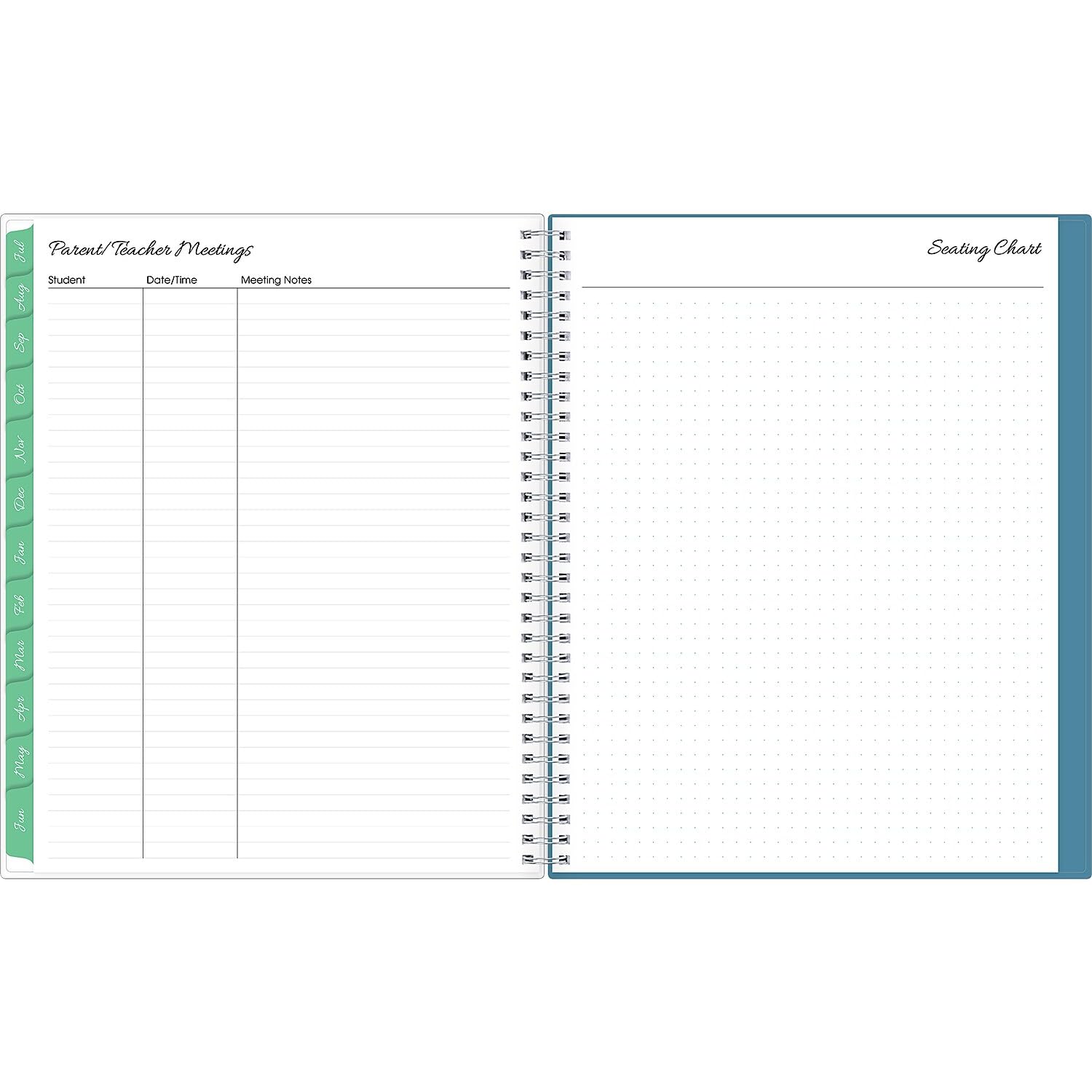 Blue Sky 2023-2024 Academic Year Teacher Weekly and Monthly Lesson Planner, 8.5" x 11", Flexible Cover, Wirebound, Ditsy Dapple Light (132002-A24)