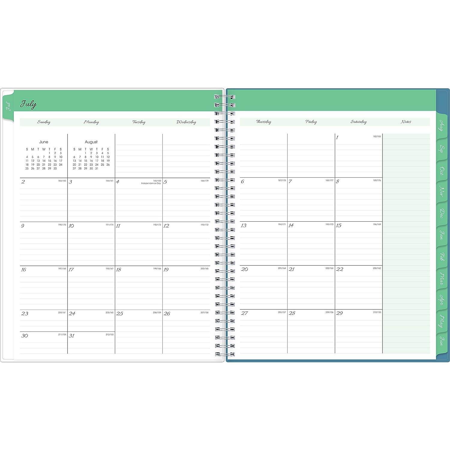 Blue Sky 2023-2024 Academic Year Teacher Weekly and Monthly Lesson Planner, 8.5" x 11", Flexible Cover, Wirebound, Ditsy Dapple Light (132002-A24)