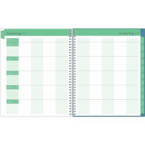 Blue Sky 2023-2024 Academic Year Teacher Weekly and Monthly Lesson Planner, 8.5" x 11", Flexible Cover, Wirebound, Ditsy Dapple Light (132002-A24)