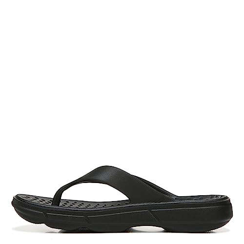 Ryka Womens Rest Ez Recovery Sandal Flip-Flop, Black, 8 US