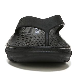 Ryka Womens Rest Ez Recovery Sandal Flip-Flop, Black, 8 US