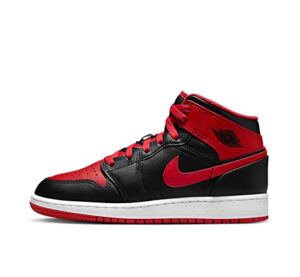 nike jordan nike air 1 mid men's shoes black/fire red-white dq8426-060 9.5