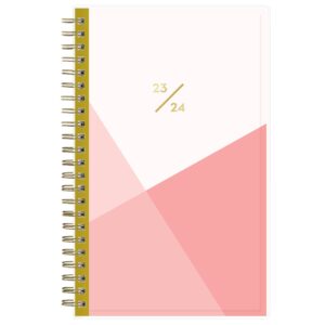 blue sky 2023-2024 academic year weekly and monthly planner, 5" x 8", flexible cover, wirebound, cali pink (130621-a24)
