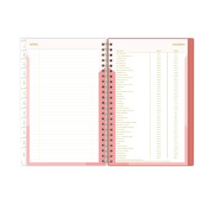 Blue Sky 2023-2024 Academic Year Weekly and Monthly Planner, 5" x 8", Flexible Cover, Wirebound, Cali Pink (130621-A24)