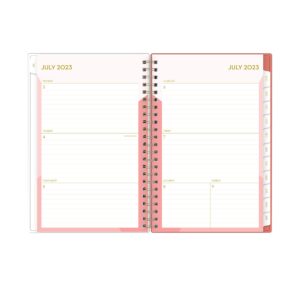 Blue Sky 2023-2024 Academic Year Weekly and Monthly Planner, 5" x 8", Flexible Cover, Wirebound, Cali Pink (130621-A24)