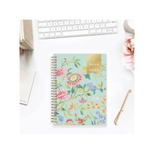 Blue Sky Day Designer for 2023-2024 Academic Year Weekly and Monthly Planner Notes, 5.8' x 8.6', Frosted Cover, Climbing Floral Mint (137884-A24)