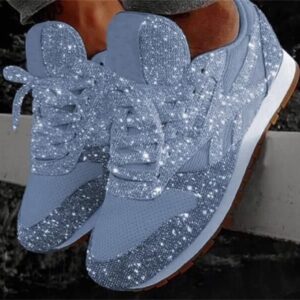 Ladmiple Sneakers For Women Walking Shoes Comfortable Women's Running Shoes Non Slip Athletic Tennis Walking Sneakers Classic Casual Fashion Slip On Comfort Platform Shoes Blue