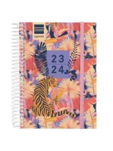 finocam - secondary diary 2023 2024 1 day page september 2023 - june 2024 (lesson year) + july and august summarized tiger portuguese