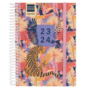 Finocam - Secondary diary 2023 2024 1 day page September 2023 - June 2024 (lesson year) + July and August summarized Tiger Portuguese