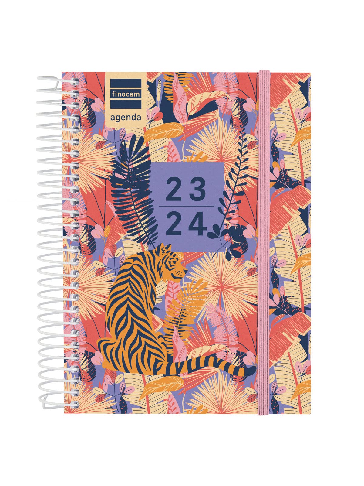 Finocam - Secondary diary 2023 2024 1 day page September 2023 - June 2024 (lesson year) + July and August summarized Tiger Portuguese