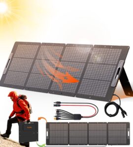 200w portable solar panel, ultra-light(11.9 lb) flexible foldable solar panel kit with mc-4 for power station, waterproof ip67, 23% high-efficiency solar charger for outdoor camping rv boat off-grid