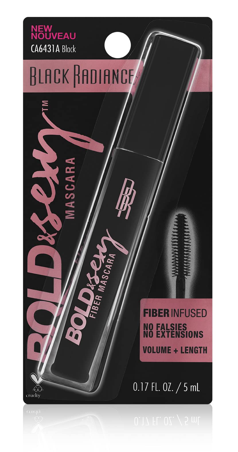 Black Radiance Bold & Sexy Fiber Mascara Black (Pack of 2)