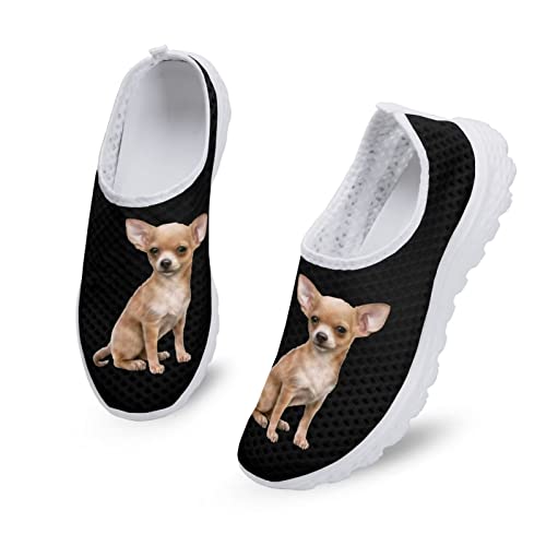 INSTANTARTS Chihuahua Womens Water Shoes Casual Air Mesh Sports Aqua Shoes Quick Dry Comfortable Beach Flat Shoes