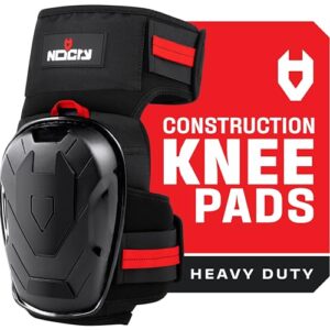 nocry professional gel knee pads for work — heavy duty anti-slip cap, extra dual-layer foam and cushion, reinforced adjustable non-slip straps, built-in hangand pull loops, fits men women, black