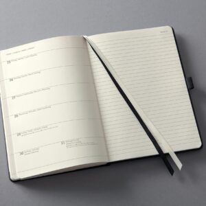 SIGEL C2415 Conceptum Weekly planner and notes 2024, approx. A6, black, hardcover, 2 pages = week on left/notes on right, 176 pages