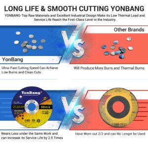 YONBANG Cut Off Wheels 4 1/2 inch 52 Pack Metal and Stainless Steel Cutting Wheels 4.5"x0.045"x7/8" for Angle Grinders Ultra Thin Agressive Metal Cutting