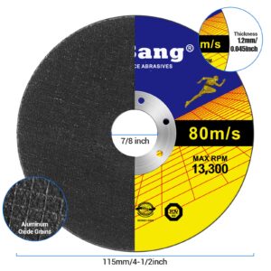 YONBANG Cut Off Wheels 4 1/2 inch 52 Pack Metal and Stainless Steel Cutting Wheels 4.5"x0.045"x7/8" for Angle Grinders Ultra Thin Agressive Metal Cutting