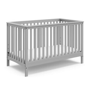 storkcraft hillcrest 4-in-1 convertible crib (black) - converts to daybed, toddler bed, and full-size bed, fits standard full-size crib mattress, adjustable mattress support base
