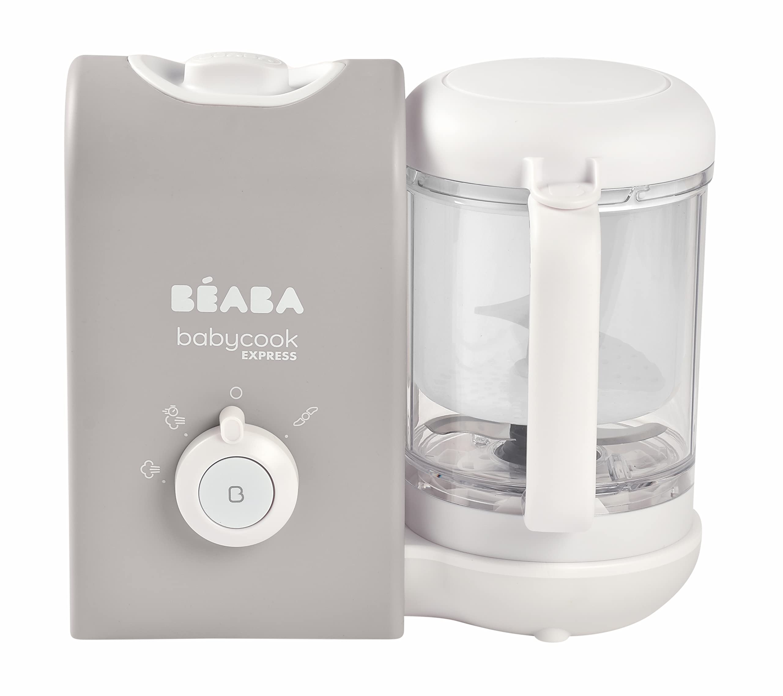 BEABA Babycook Express - the Fastest Babycook, Baby Food Maker, Baby Food Processor, Baby Food Steamer, Large Capacity, Make 34 Servings of Healthy Food for Baby in 15 Mins, Baby Essentials, (Grey)