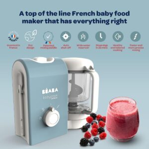 BEABA Babycook Express - the Fastest Babycook, Baby Food Maker, Baby Food Processor, Baby Food Steamer, Large Capacity, Make 34 Servings of Healthy Food for Baby in 15 Mins, Baby Essentials, (Grey)