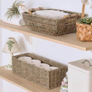 StorageWorks Seagrass Woven Storage Baskets