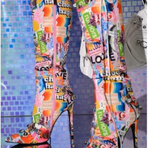 Cape Robbin Women Knee High Boot with Tassel Zipper POFIN - PRINT 9