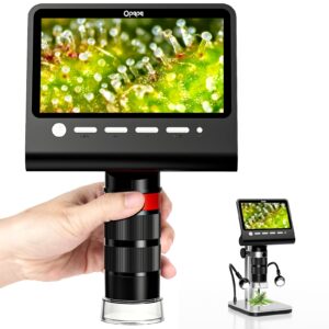 10" hdmi lcd digital microscope 1300x, coin microscopes with screen & light for full view- adults soldering microscope for electronics repair, 16mp camera & 1080p video, 32gb, for computer/mac/tv