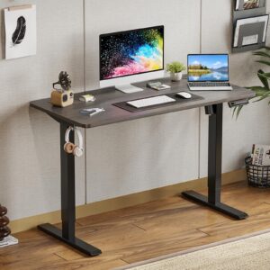 STARY Height Adjustable Electric Standing Desk with Whole Board, Modern, White