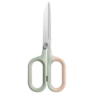 ezwork multipurpose scissors, comfort-grip handles sharp scissors for office home school craft sewing fabric supplies (7", green-1)
