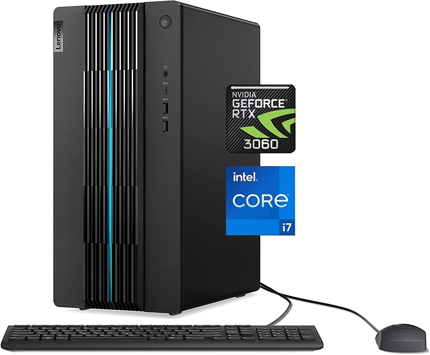 Lenovo 2023 IdeaCentre 5i Gaming Desktop PC, GeForce RTX 3060, Intel 12-Core i7-12700 12th Gen, 32GB RAM 3200MHz, 1TB PCIe SSD + 1TB HDD, 2 Year Warranty, Keyboard & Mouse, Ethernet, WiFi 6