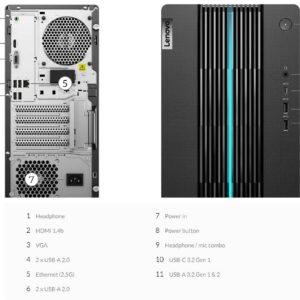 Lenovo 2023 IdeaCentre 5i Gaming Desktop PC, GeForce RTX 3060, Intel 12-Core i7-12700 12th Gen, 32GB RAM 3200MHz, 1TB PCIe SSD + 1TB HDD, 2 Year Warranty, Keyboard & Mouse, Ethernet, WiFi 6